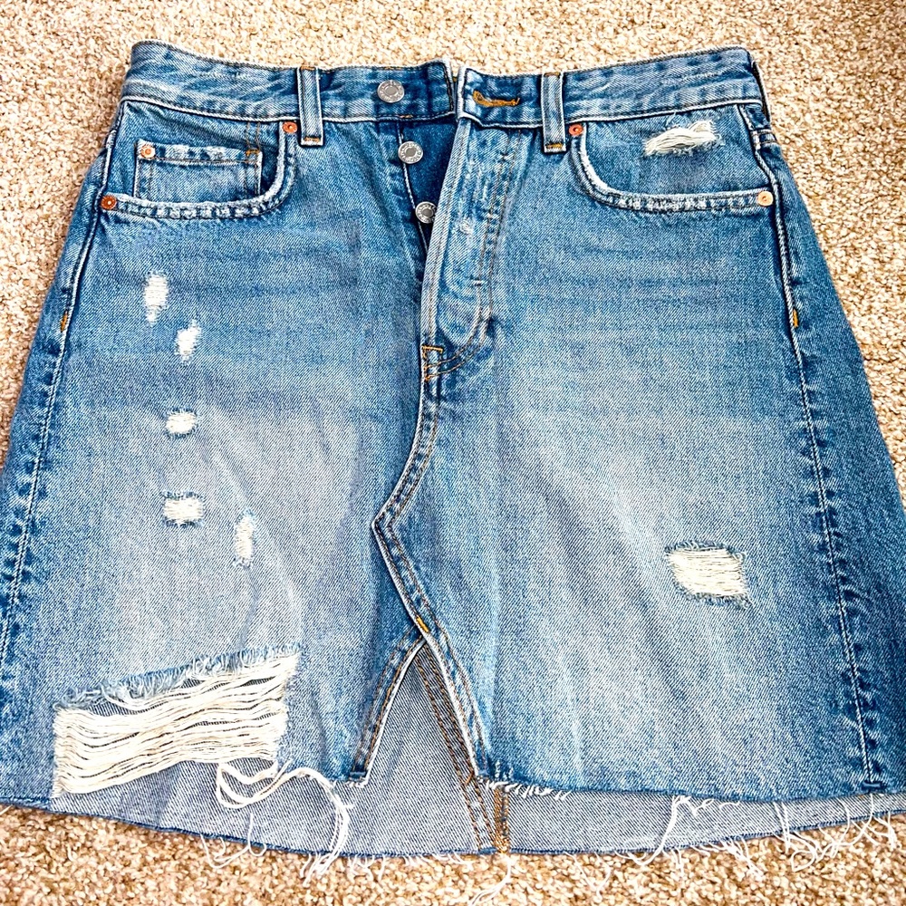 h and m denim skirt